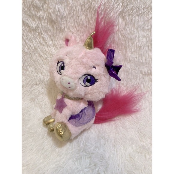 Shimmer Stars Twinkle The Unicorn Pink Gold Ballerina Necklace 9” stuffed animal - Picture 1 of 5